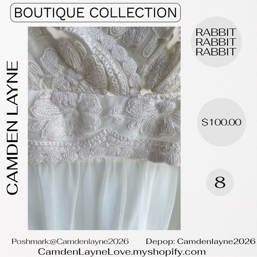 Rabbit Rabbit Rabbit Cream Lace MIDI Dress - Picture 12 of 14